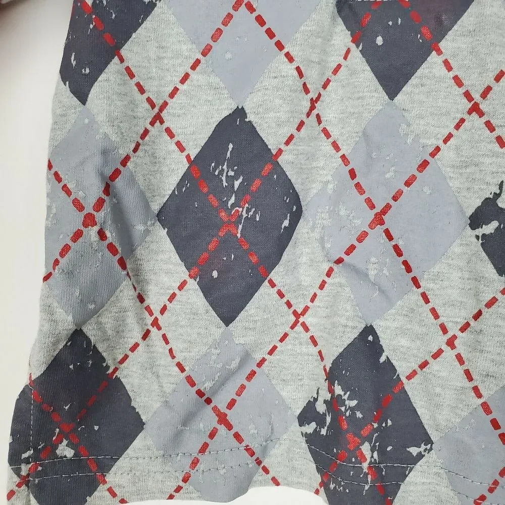 Baby Togs 6M Varsity Argyle Long‎ Sleeve Toddler Boy Shirt Gray GUC
